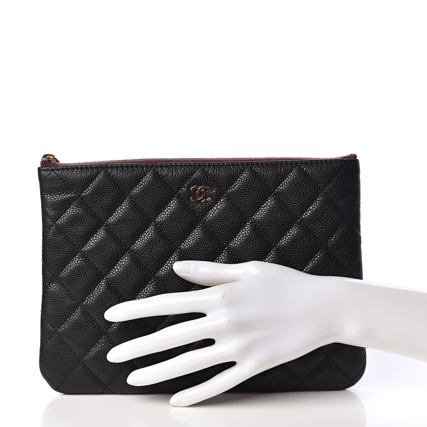 Chanel Caviar Quilted Medium Cosmetic Case Black 2 of 8