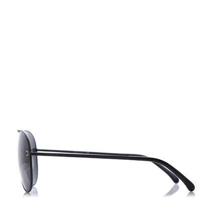 Chanel Metal Aviator CC Sunglasses 4189 T-Q Black 3 of 8
