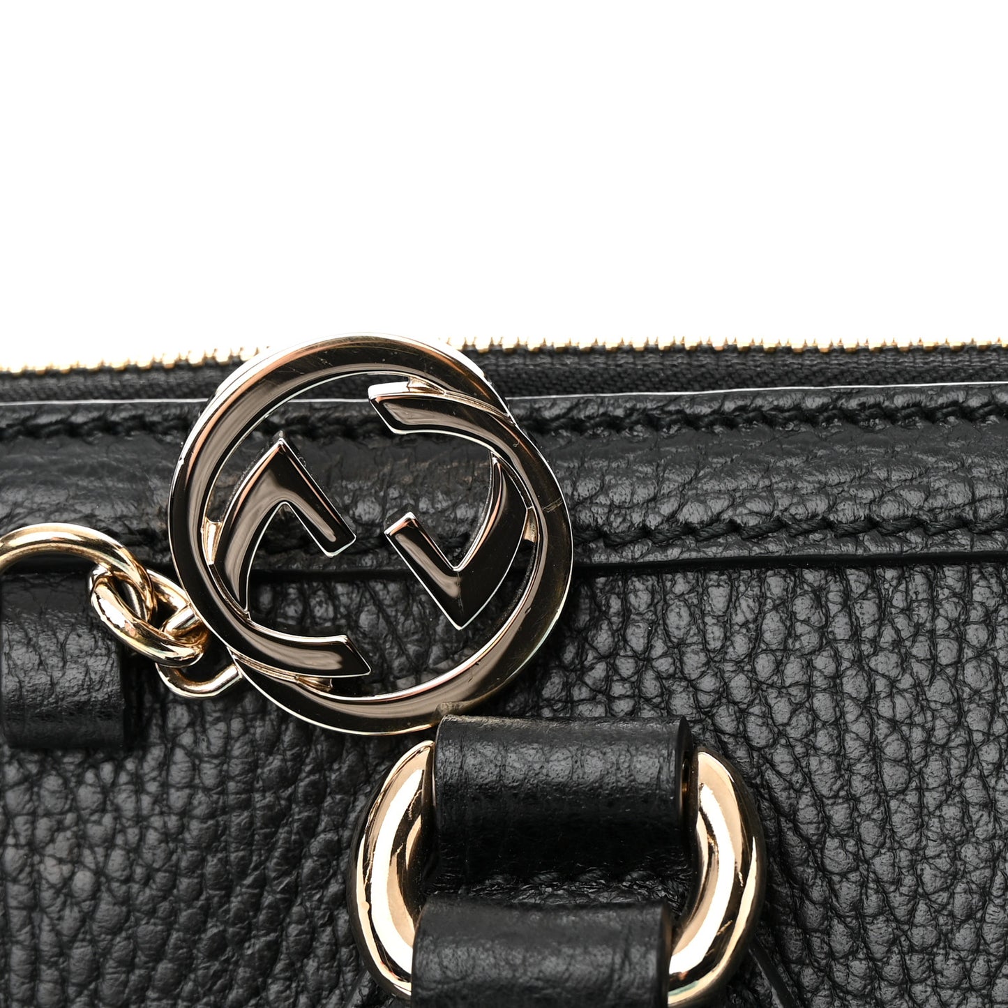 Dollar Calfskin GG Charm Satchel Black