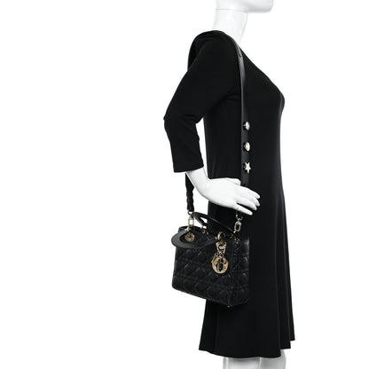 Christian Dior Lambskin Cannage Small Lucky Badges My Lady Dior Black 2 of 16