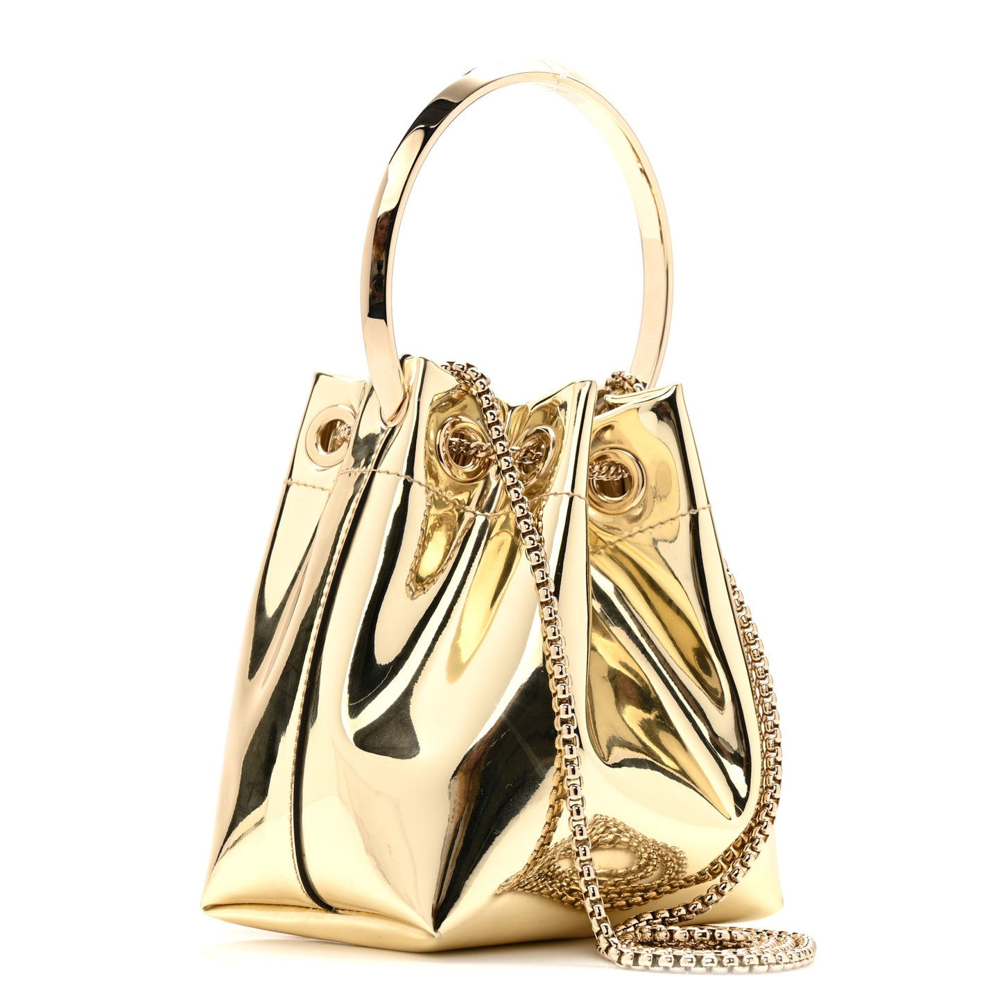 Metallic Patent Bon Bon Bag Gold