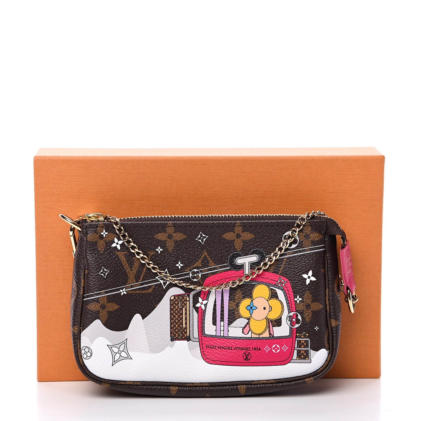 Monogram 2019 Christmas Animation Mini Courchevel Pochette Accessories Fuchsia