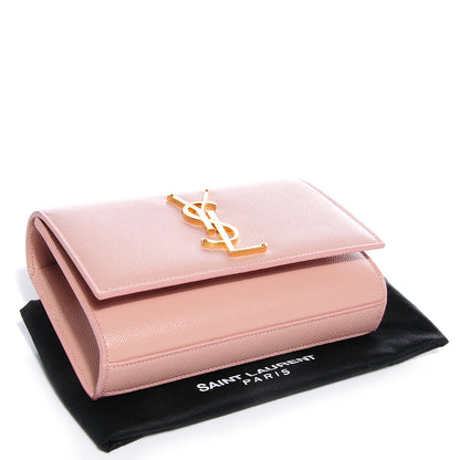 Saint Laurent Grain De Poudre Small Classic Monogram Satchel Pale Pink 4 of 8