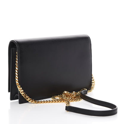 Saint Laurent Smooth Calfskin Classic Monogram Kate Tassel Chain Wallet Black 3 of 13
