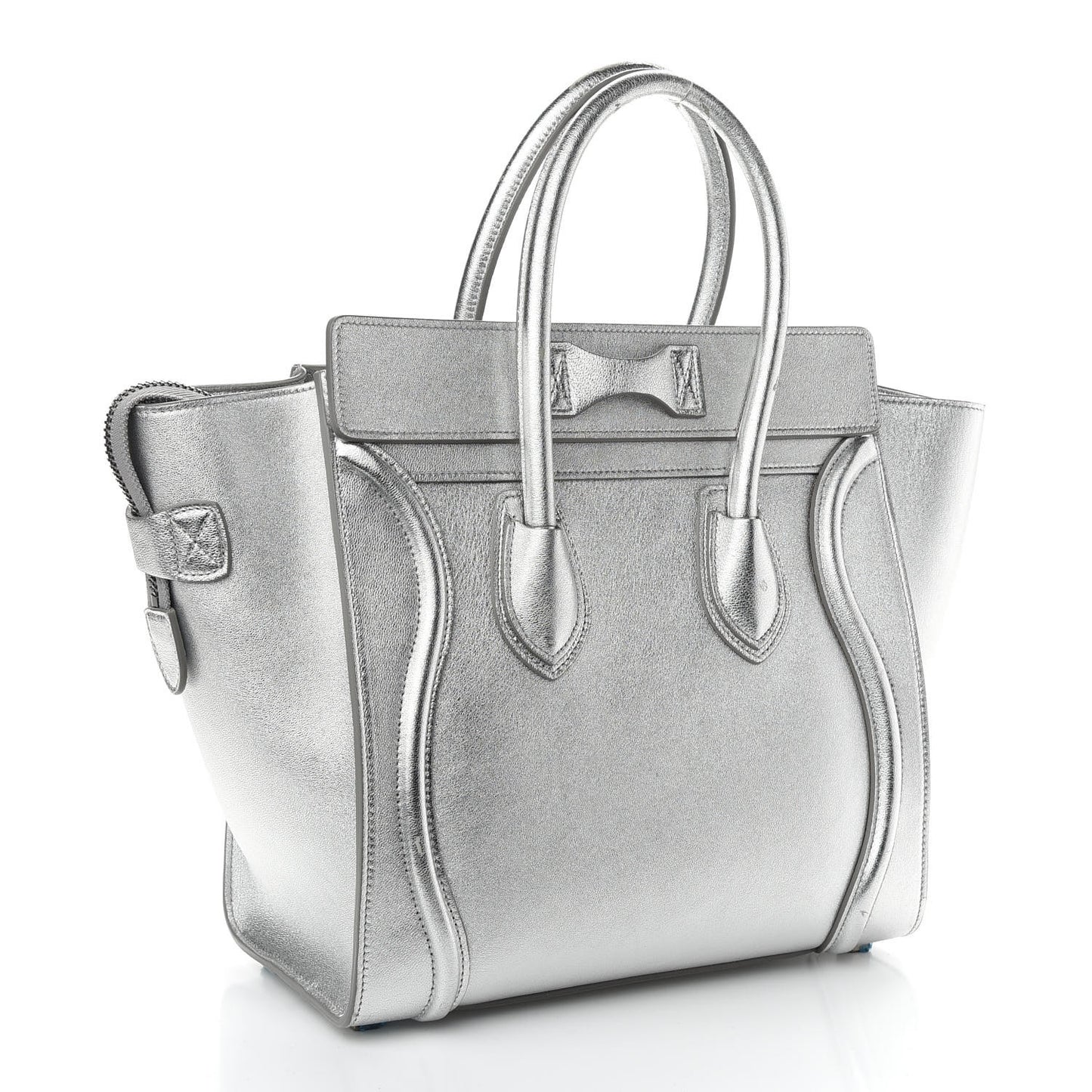 Laminated Lambskin Micro Luggage Silver