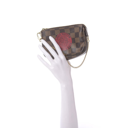 Louis Vuitton Damier Ebene Complice Trunks and Bags Mini Pochette Accessories Red 2 of 10