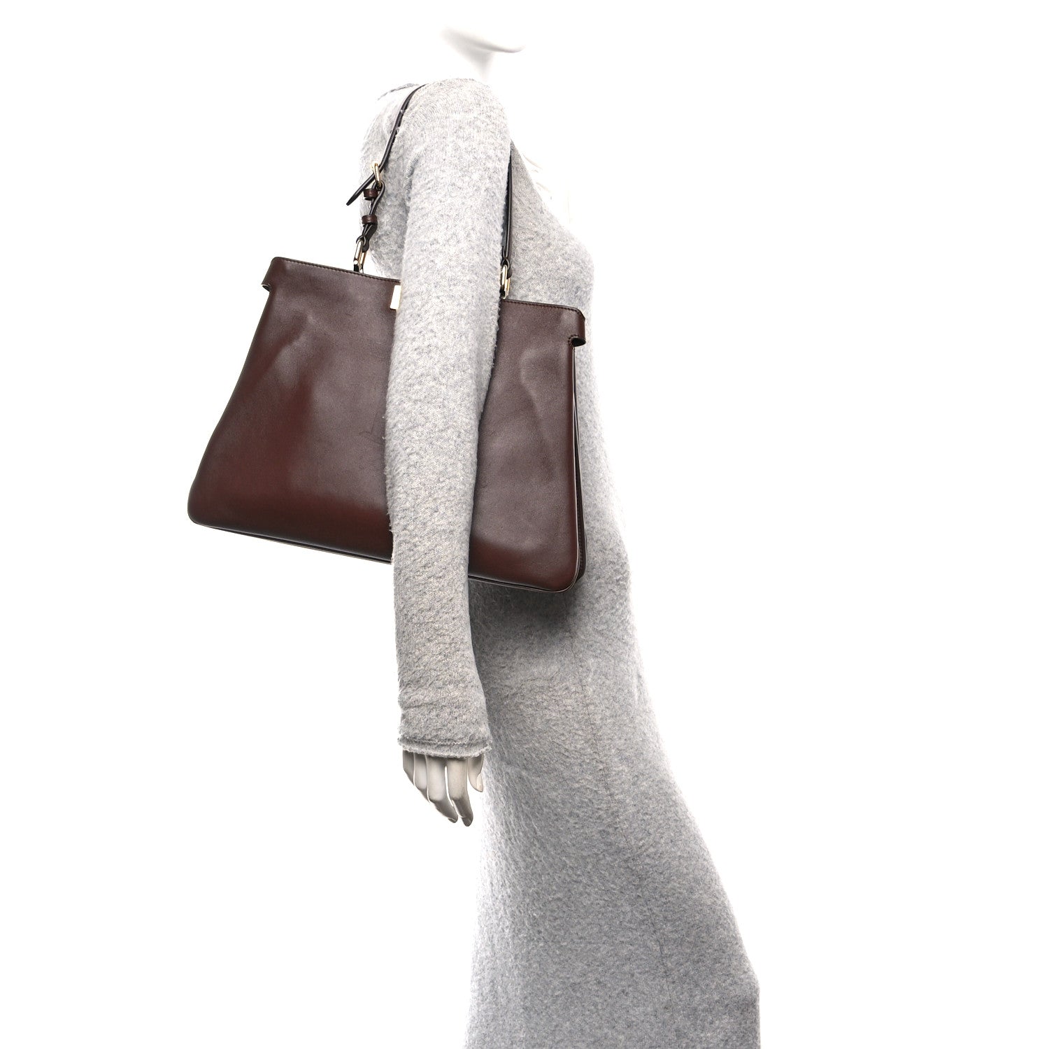 Fendi Vitello Large Soft Peekaboo Brown 2 of 9
