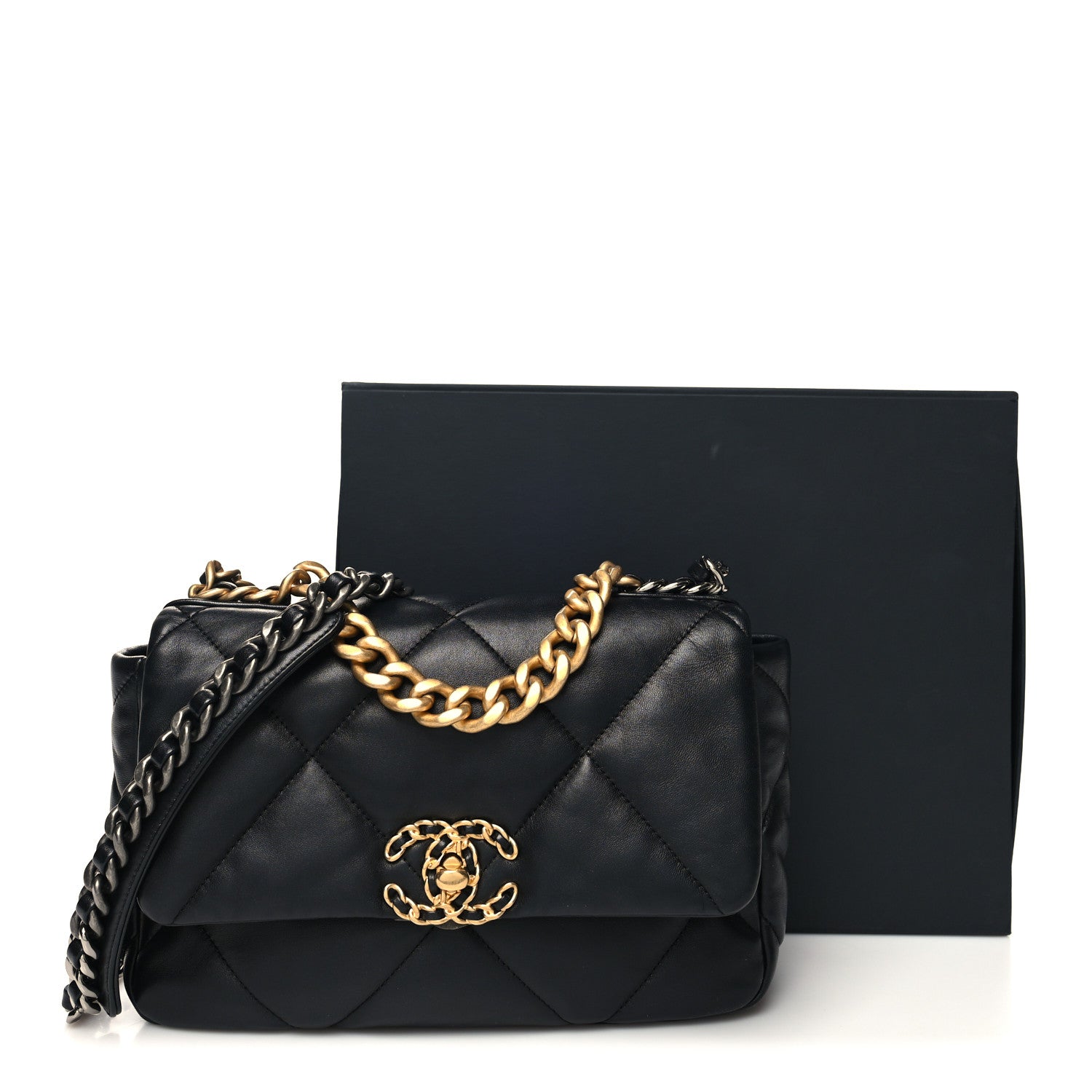 Chanel Lambskin Quilted Medium Chanel 19 Flap Black 12 of 12