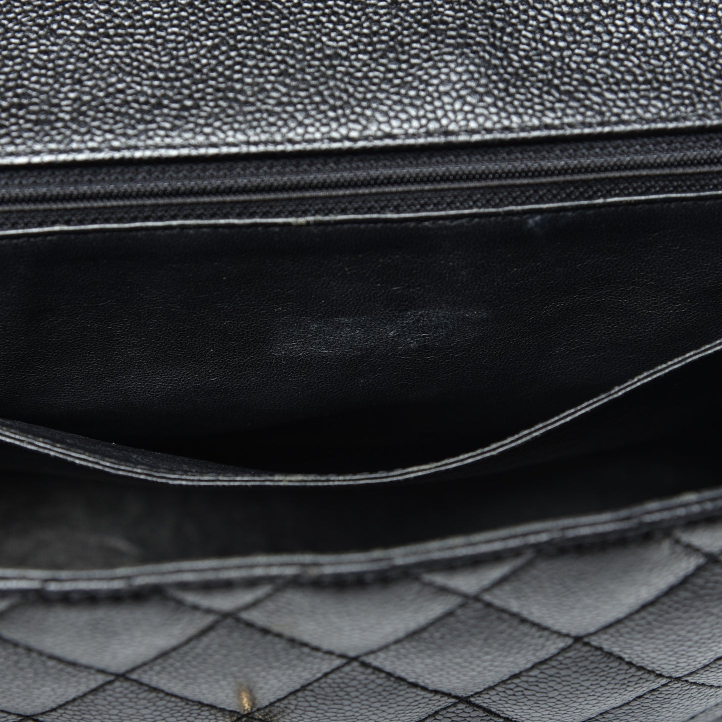 Caviar Quilted Jumbo Kelly Flap Black