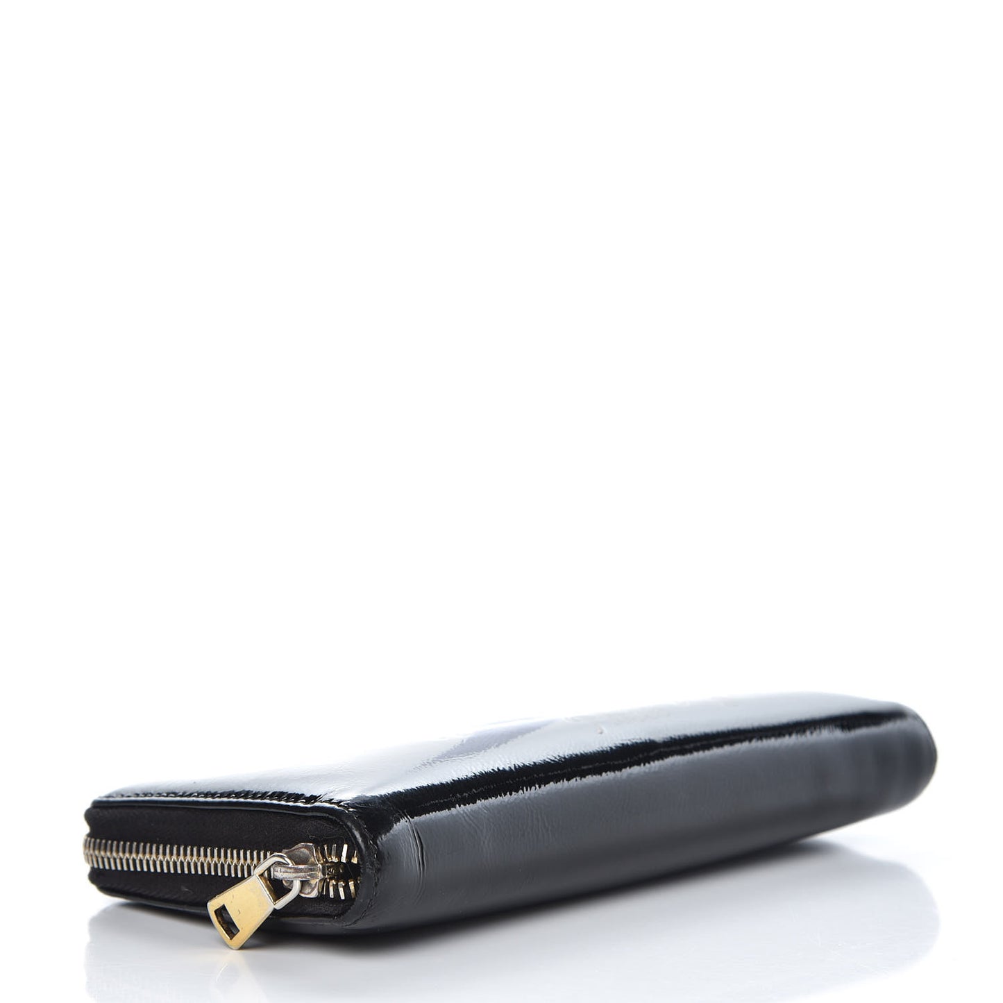 Patent Y Mail Zip Around Wallet Black