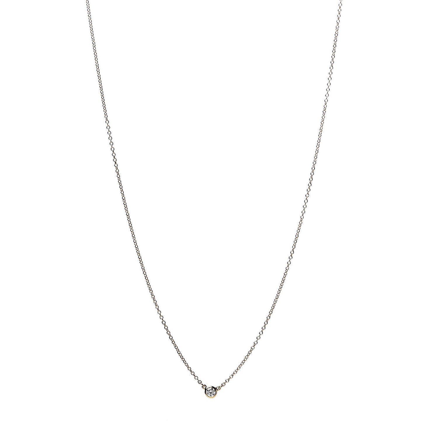 18K Yellow Gold Diamond .07ct Elsa Peretti Diamonds by the Yard Pendant Necklace