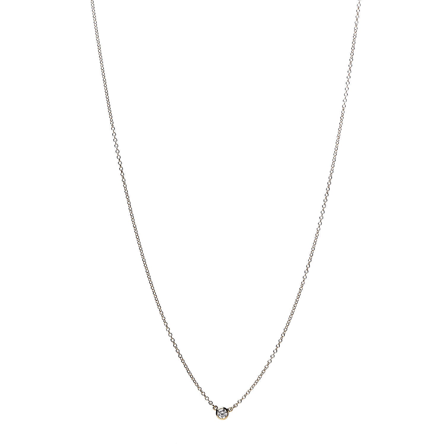 Tiffany 18K Yellow Gold Diamond .07ct Elsa Peretti Diamonds by the Yard Pendant Necklace 1 of 7