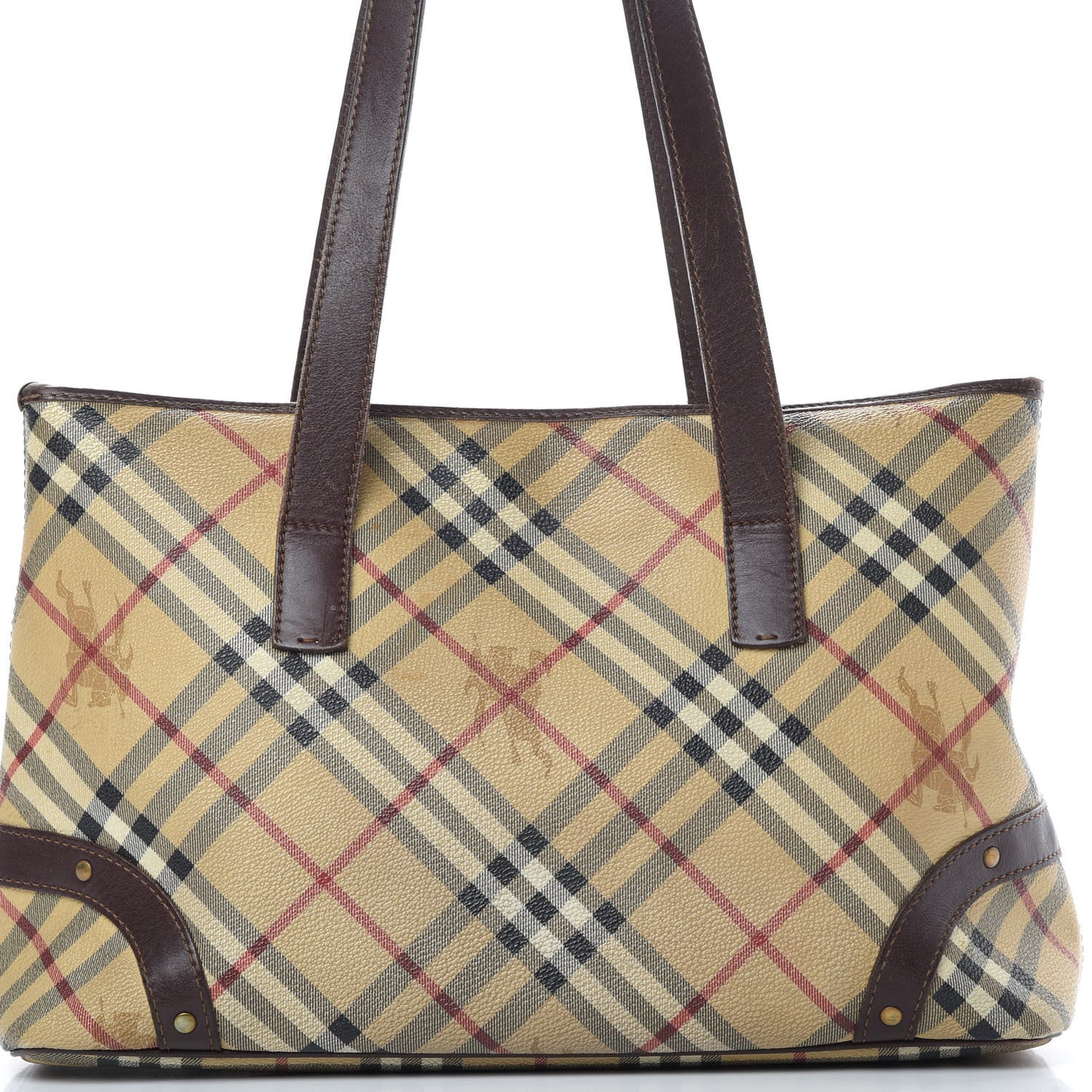 Haymarket Check Studded Tote Bag Chocolate