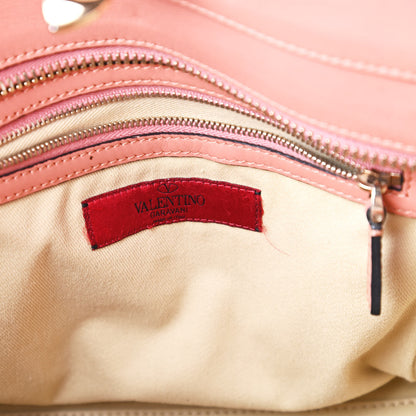 Valentino Garavani Vitello Rockstud Double Handle Tote Coral 8 of 15