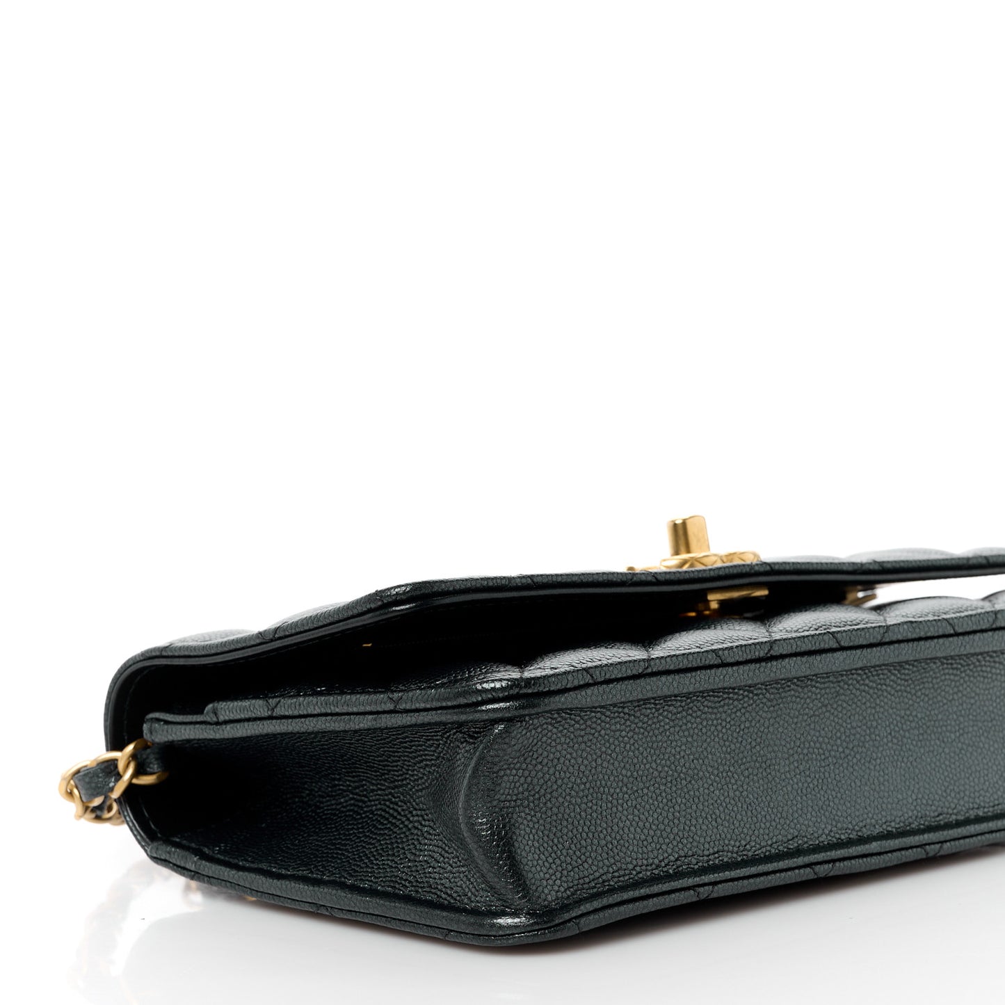 Pearly Caviar Quilted Fit For You Wallet On Chain WOC Black