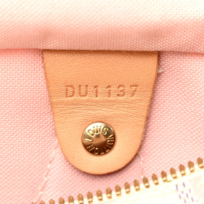 Louis Vuitton Damier Azur Tahitienne Speedy Bandouliere 30 Rose Ballerine 7 of 14