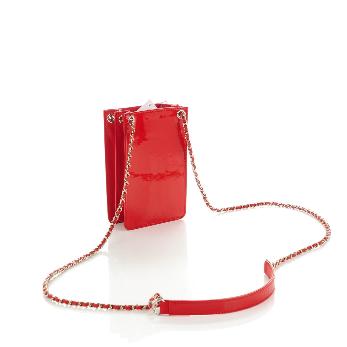Patent Crossbody CC Phone Holder Red