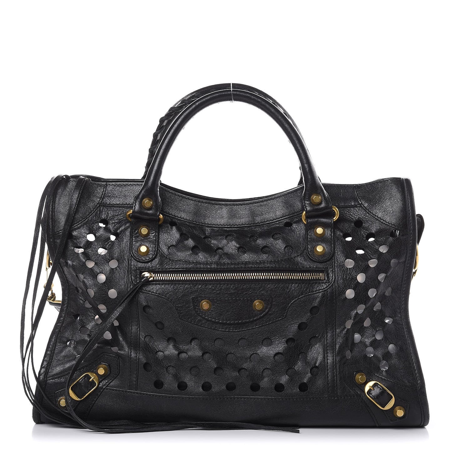Agneau Classic Hardware Perforated Dot City Black