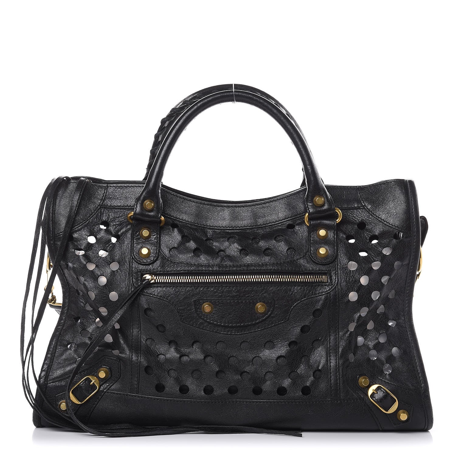 Balenciaga Agneau Classic Hardware Perforated Dot City Black 1 of 17