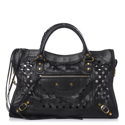 Balenciaga Agneau Classic Hardware Perforated Dot City Black 1 of 17