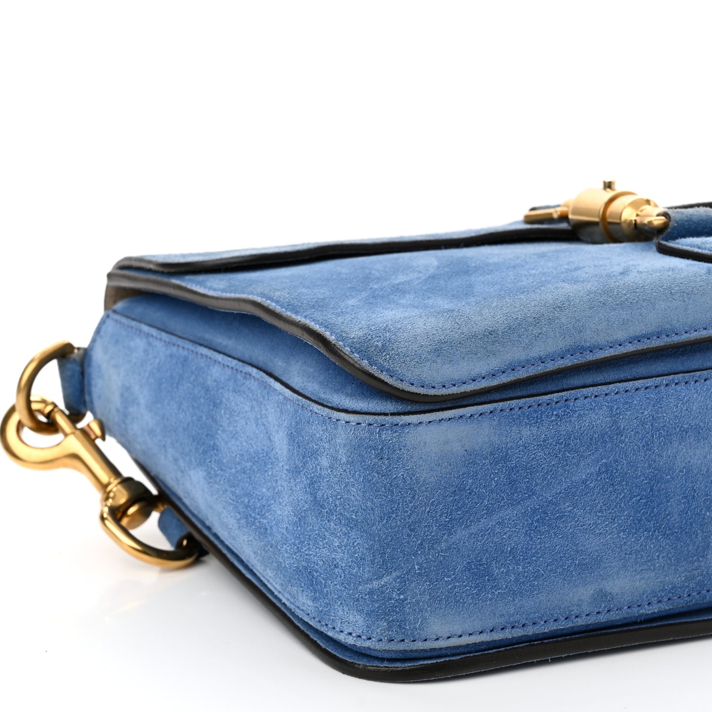 Soft Suede Small Jackie Shoulder Bag Cerulean Blue