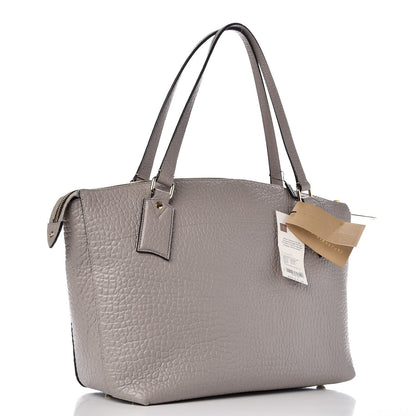 Burberry Signature Grain Calfskin Medium Welburn Tote Pale Grey 3 of 8