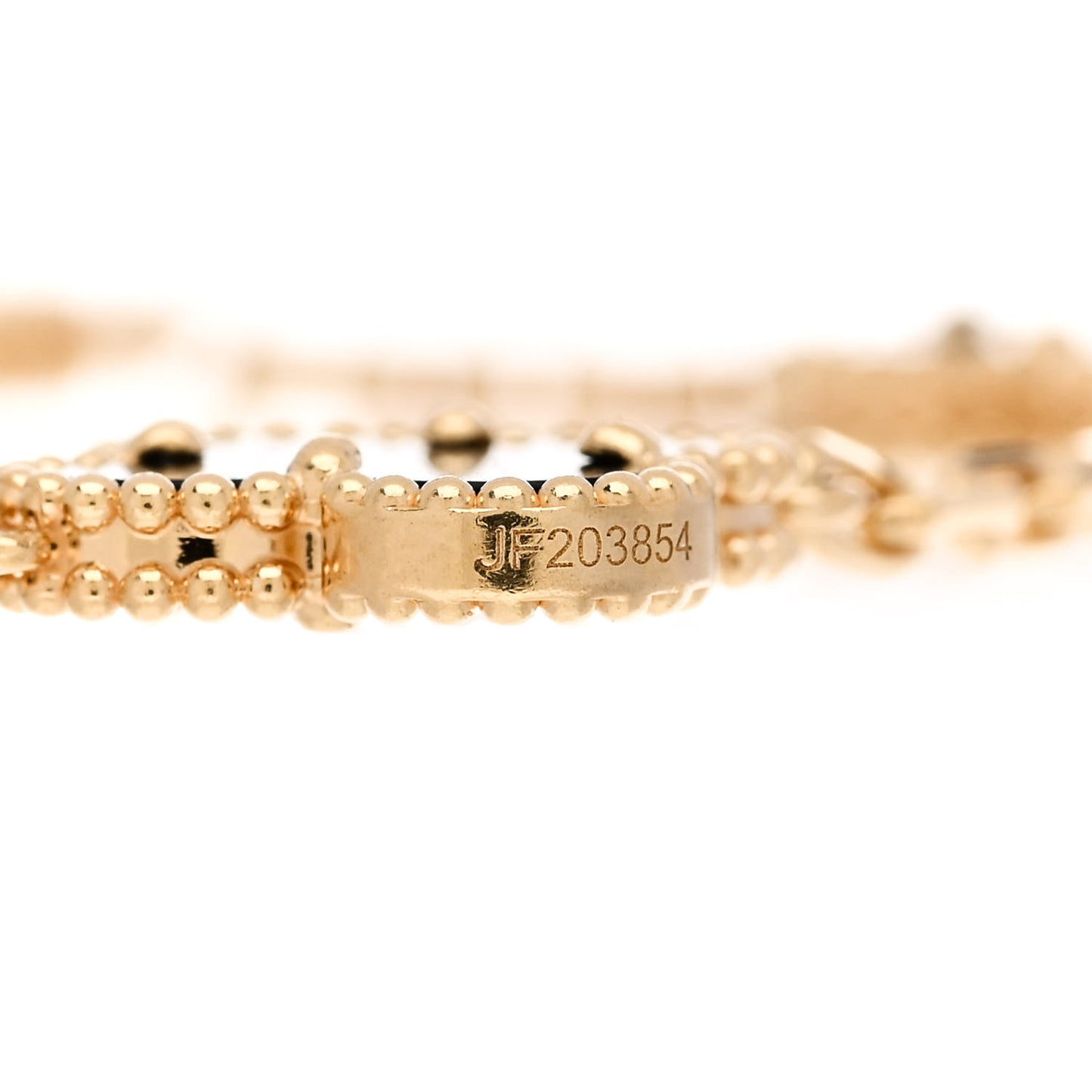 18K Yellow Gold Black Onyx 5 Motifs Vintage Alhambra Bracelet