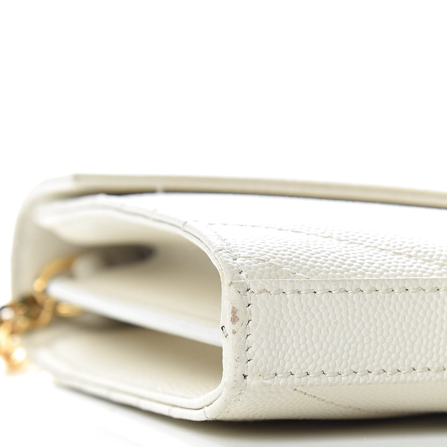 Grain De Poudre Matelasse Chevron Monogram Chain Wallet Porcellana