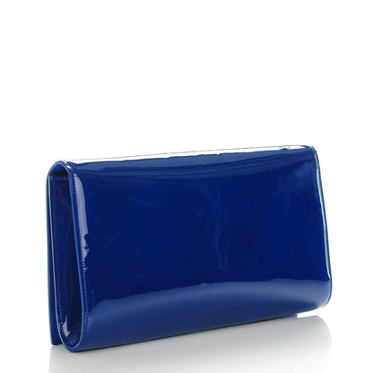 Saint Laurent Patent Calfskin Monogram Large Belle De Jour Clutch Royal Blue 3 of 7
