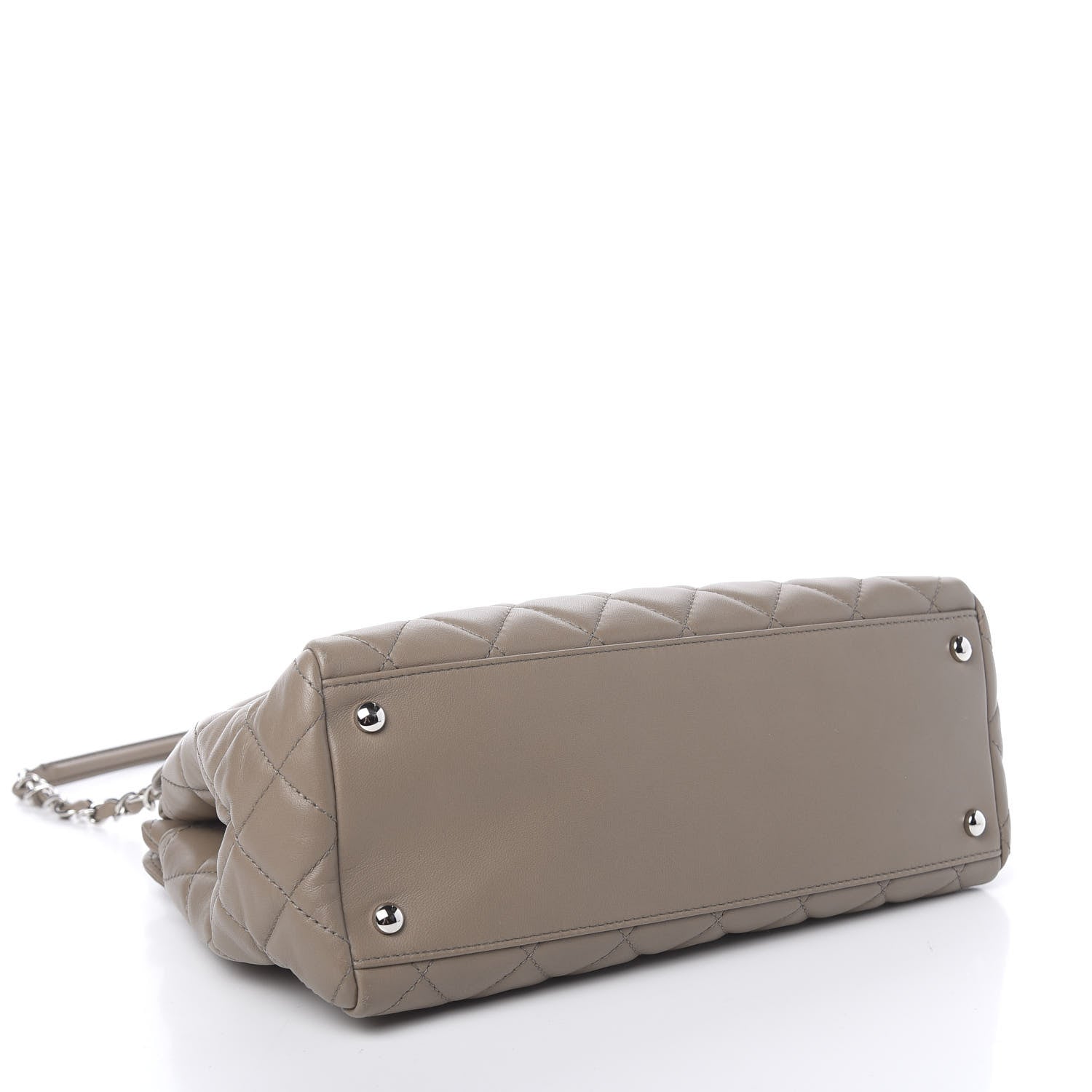 Chanel Lambskin Quilted Large 7 Tote Taupe 4 of 11