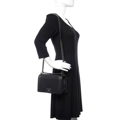 Chanel Calfskin Quilted Medium Boy Flap Black 2 of 12