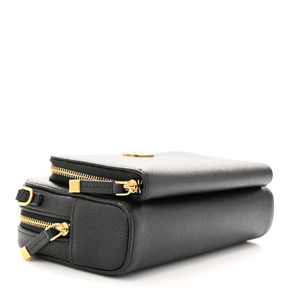 Christian Dior Grained Calfskin Caro Double Pouch Black 4 of 11