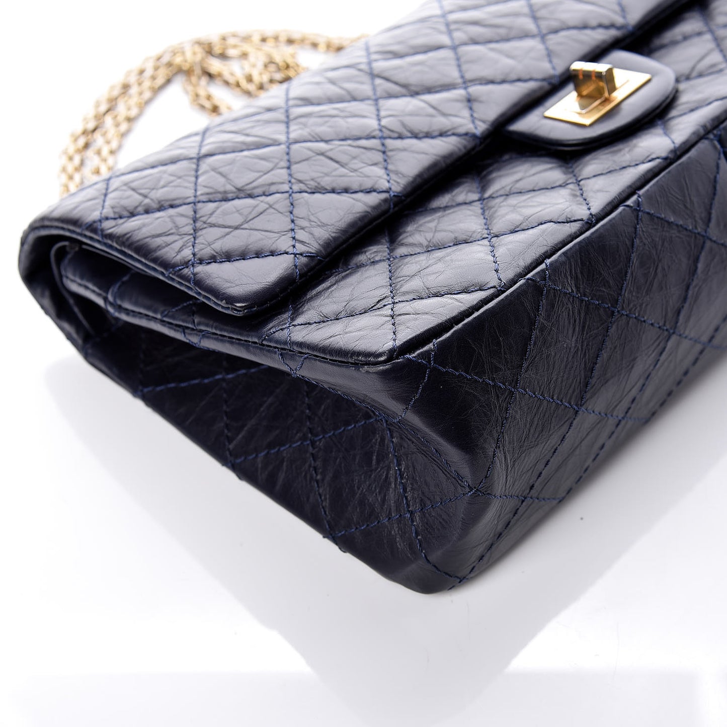 Aged Calfskin Quilted 2.55 Reissue 226 Flap Navy Dark Blue