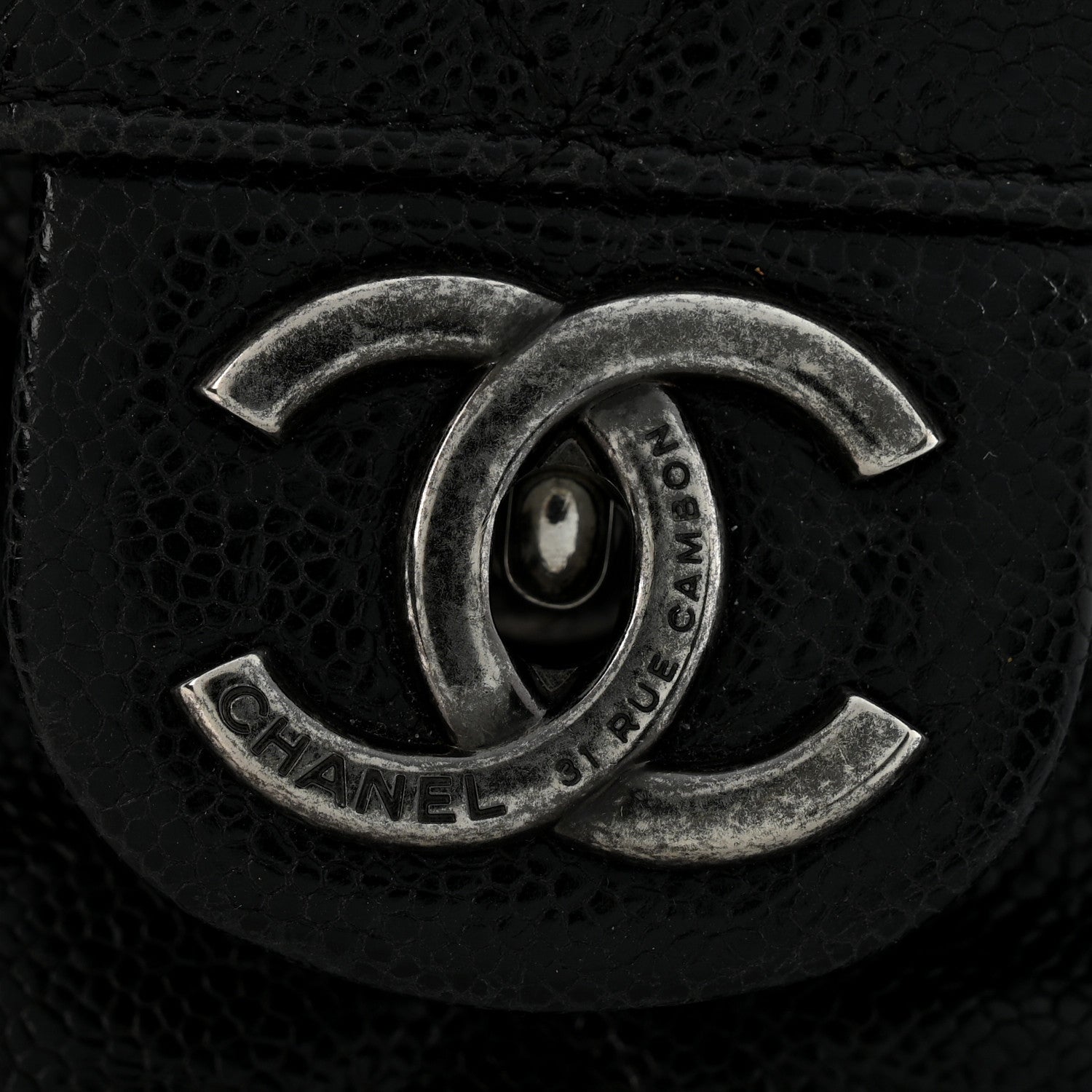 Chanel Crumpled Grained Calfskin Jumbo CC Crave Flap Black 10 of 12