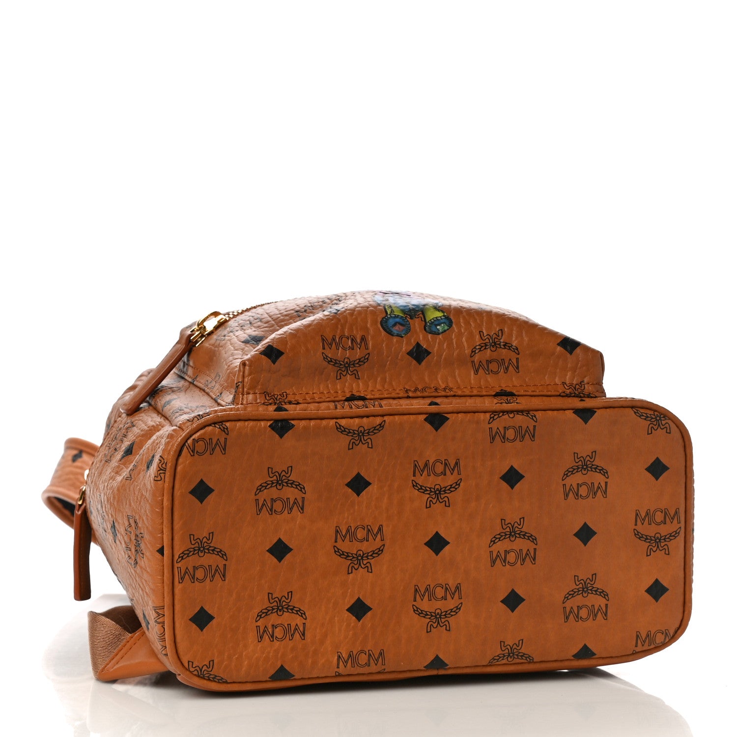 MCM Visetos Small Stark Rabbit Backpack Cognac 4 of 9