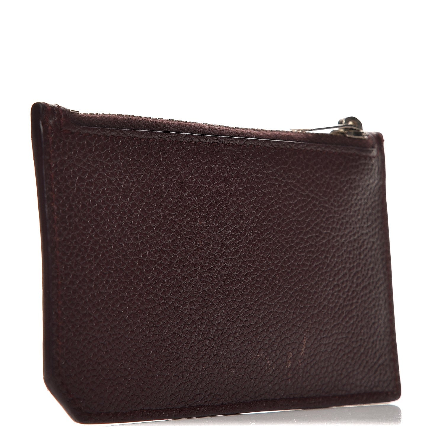 Saint Laurent Grained Calfskin 5 Fragments Zip Pouch Card Holder Bordeaux 3 of 9