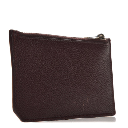 Saint Laurent Grained Calfskin 5 Fragments Zip Pouch Card Holder Bordeaux 3 of 9