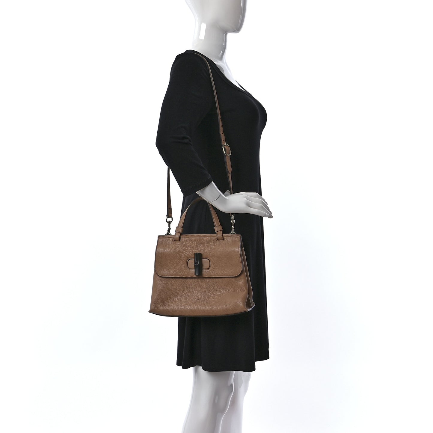 Cellarius Calfskin Small Bamboo Daily Top Handle Bag Camelia