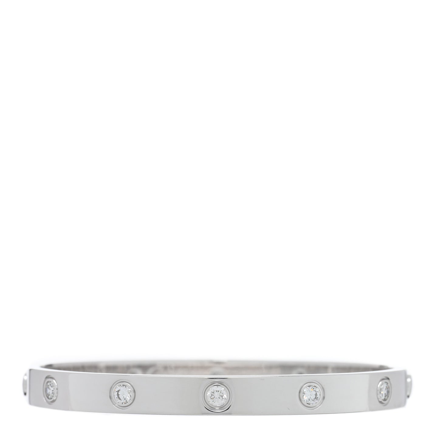 18K White Gold 10 Diamond LOVE Bracelet 17