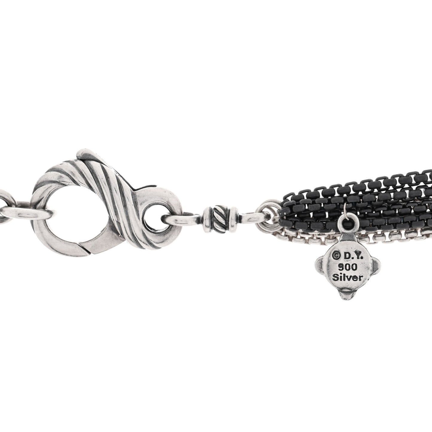 900 Silver Multi Row Chain Necklace