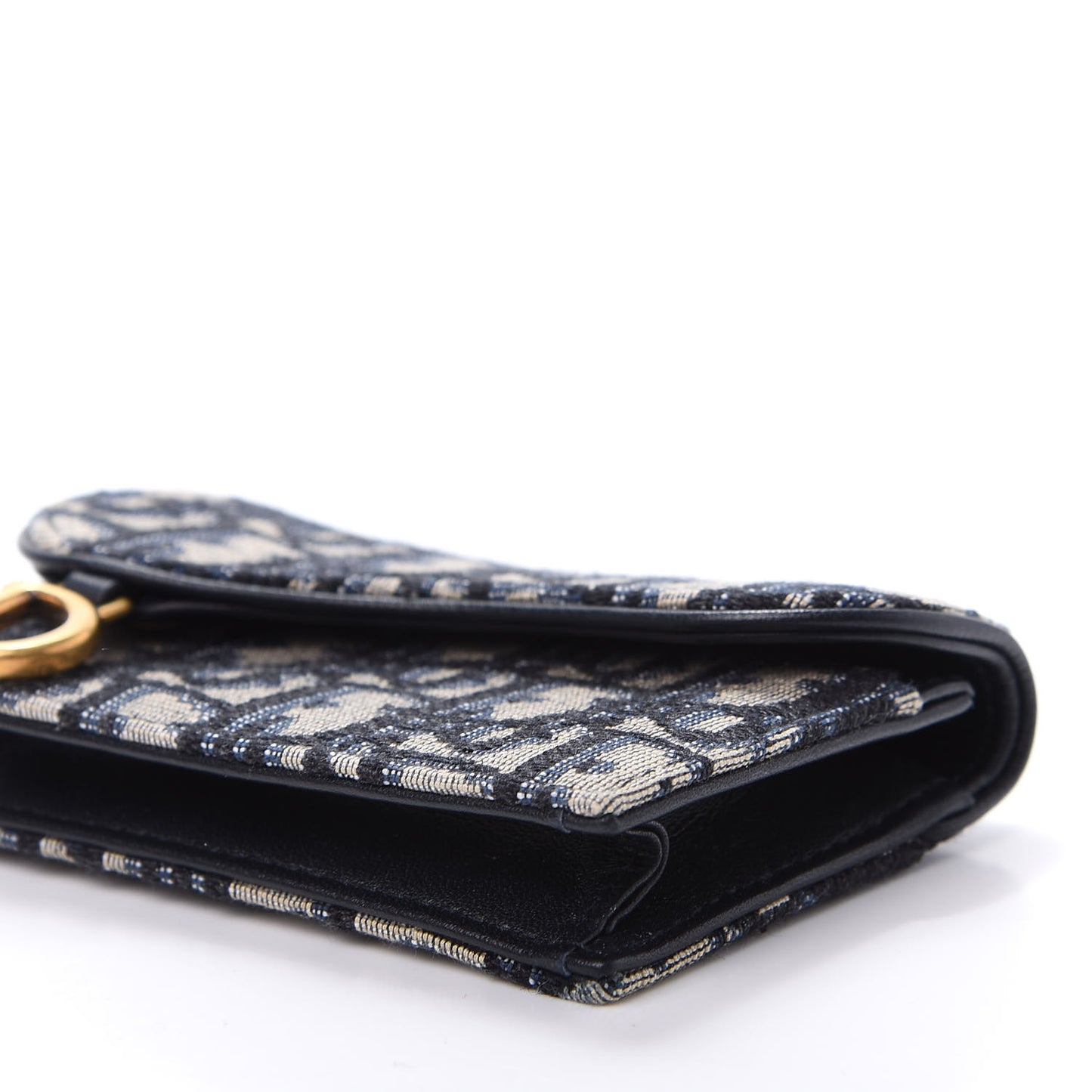 Oblique Saddle Card Holder Blue
