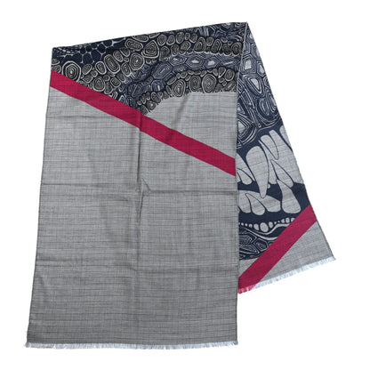 Hermes Cashmere Wool Silk AAAAARGH Muffler Bleu Fuchsia Marine 2 of 3
