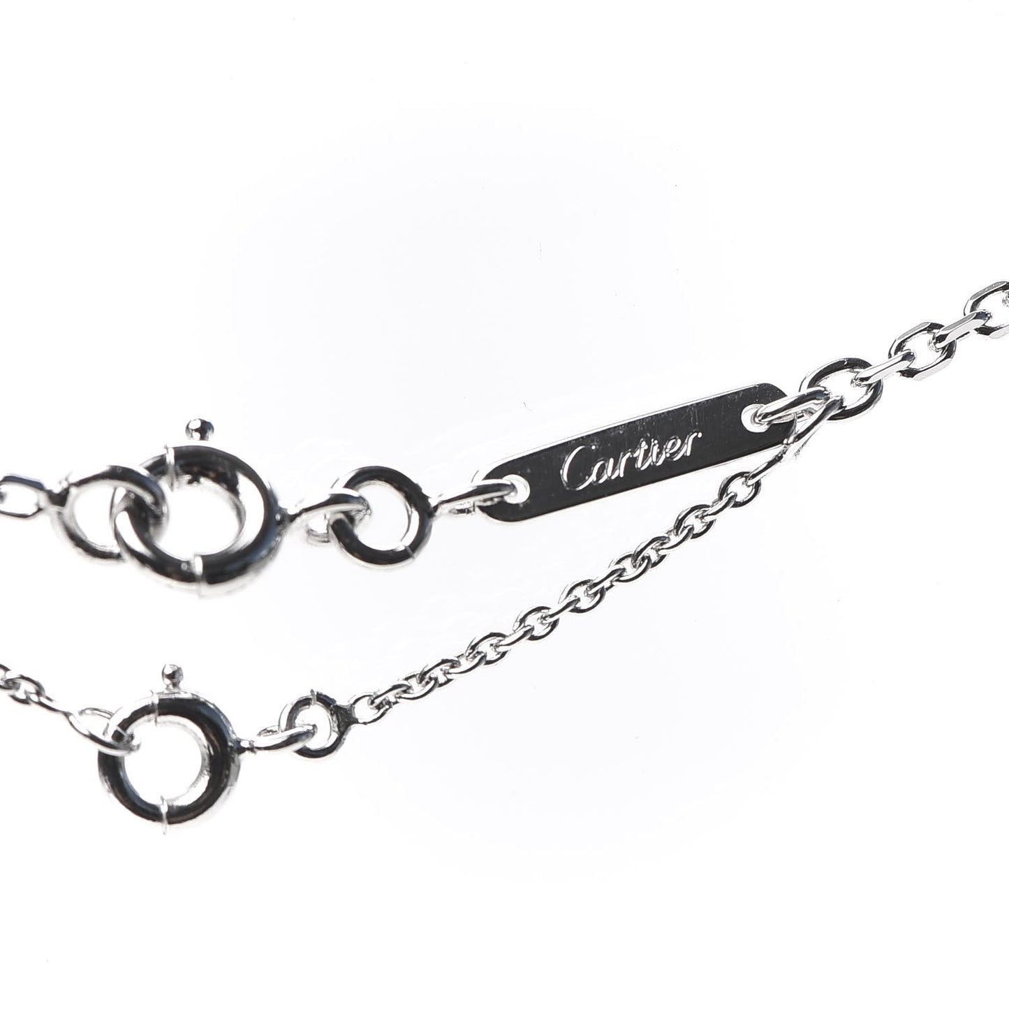 18K White Gold Diamond Small Hearts and Symbols Pendant Necklace