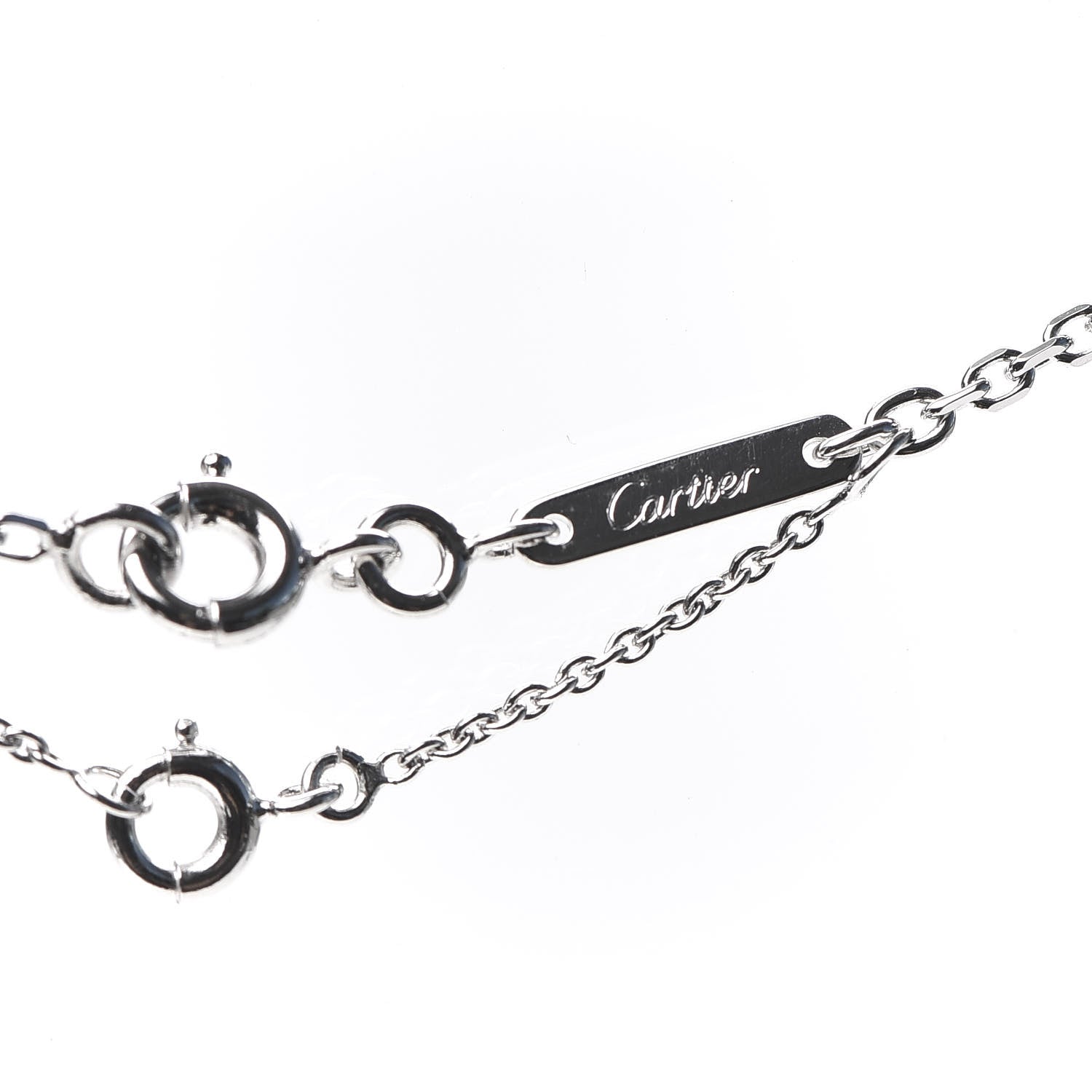 Cartier 18K White Gold Diamond Small Hearts and Symbols Pendant Necklace 6 of 6