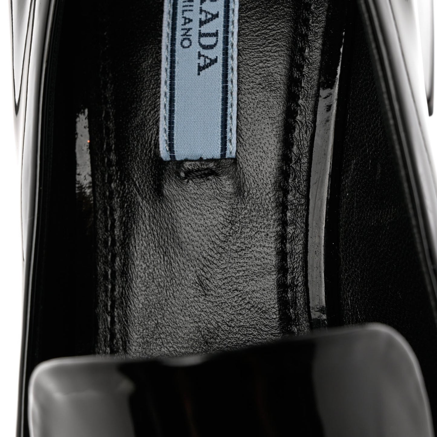 Vernice Metal Triangle Logo 45mm Loafer Pumps 39.5 Black