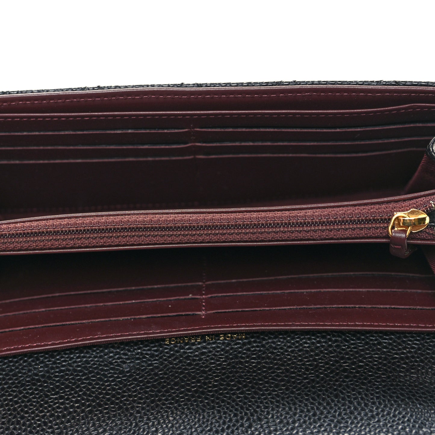 Caviar Quilted Long Flap Wallet Black