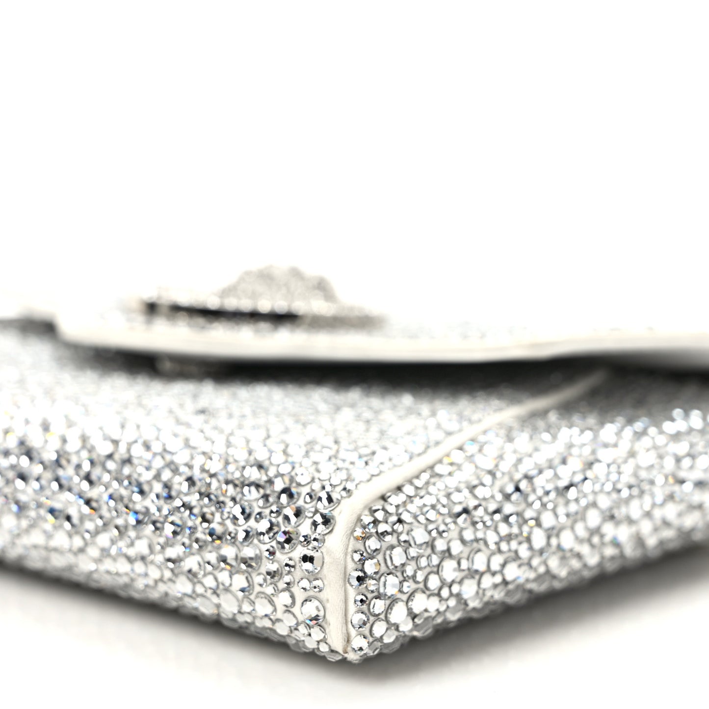 Crystal La Medusa Envelope Clutch Optical White