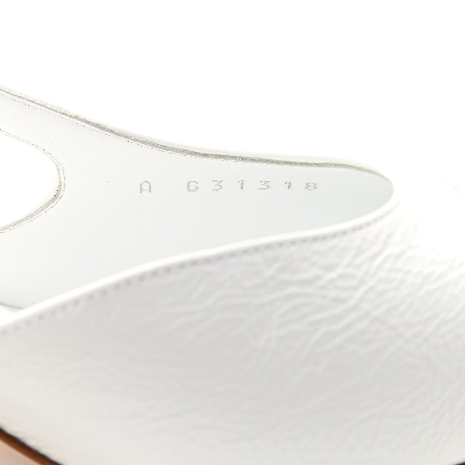 Chanel Patent Calfskin Cap Toe CC Slingback Pumps 38.5 White 8 of 8