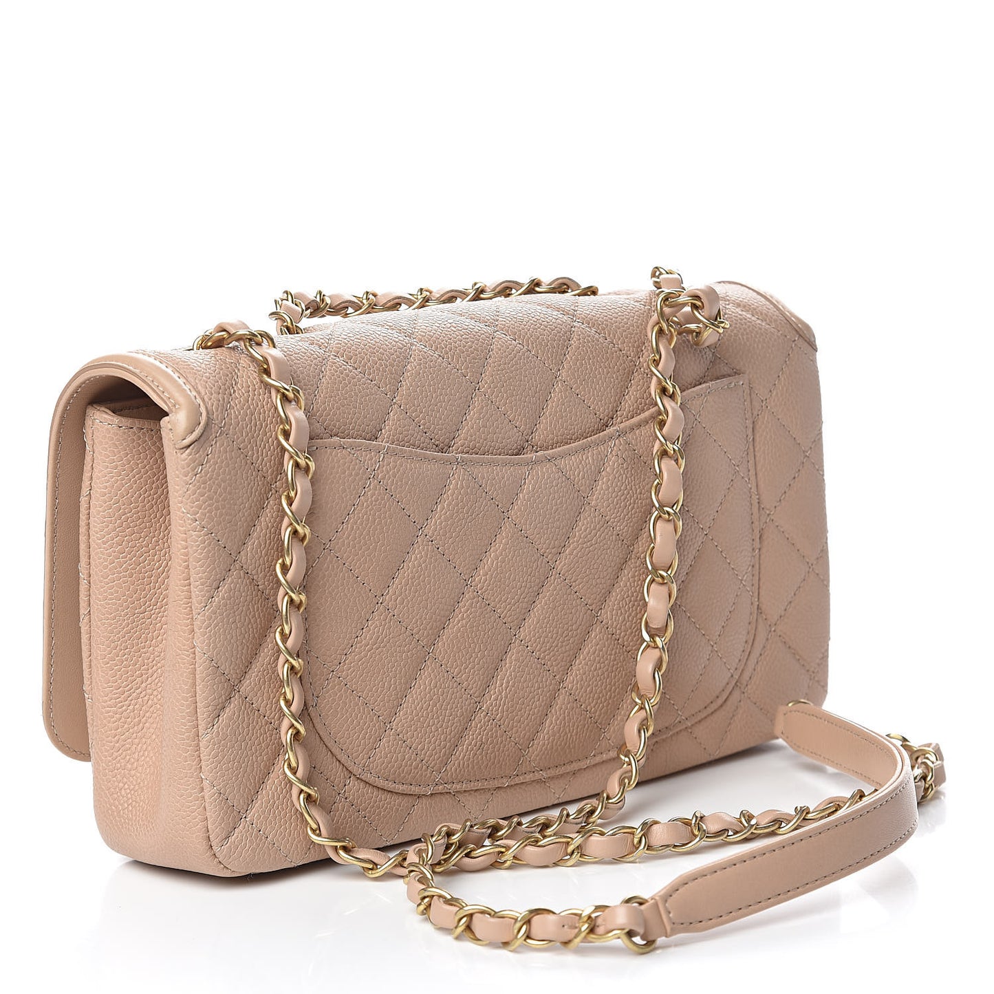 Caviar Quilted Medium CC Filigree Flap Beige
