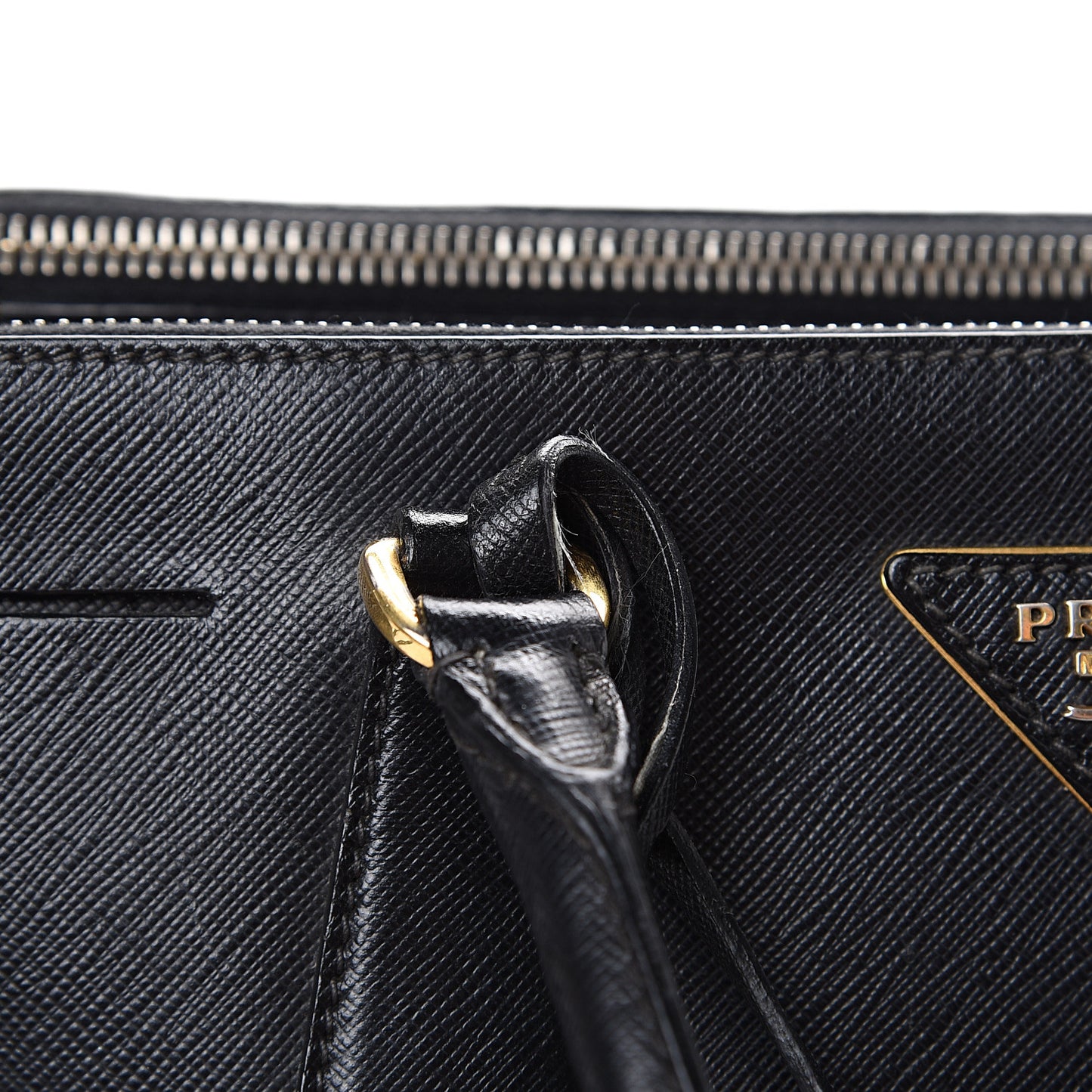 Saffiano Small Galleria Double Zip Tote Black